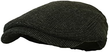 SALISA Newboy Caps Plaid Wool Flat Cap (S/M, Plaid Black.White)