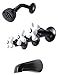 Trim Kit for Porcelain 3-handle Shower Valve, Fit Price Pfister Compression Stem Shower, Oil Rubbed Bronze Finish -By Plumb USA