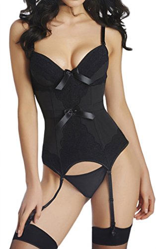Bettydom Women Slimming Bustier Corset Sexy Girdle Waist Cincher with Garter Belt