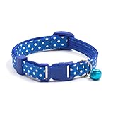 Pet Collars,Haoricu Collars Pet Supplies Polka Dot Cat Collars Pendant Necklace for Dog Adjustable Dog Collar Colliers (Blue)