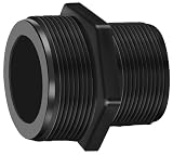 PT Coupling Special Application Series Polypropylene Fitting, Reducer Nipple, 1-1/2" NPT Male x 1-1/4" NPT Male