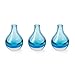 CASAMOTION Home Decor Accent Vase Hand Blown Art Solid Color Glass Bud Vase, Blue, Set of 3