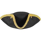 Colonial Style Tricorn Hat - Revolutionary War Deluxe Hats (3 Pack)