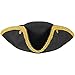 Funny Party Hats - Colonial Style Tricorn Hat - Pirate, Jack Sparrow, Musketeer, Revolutionary War Deluxe Hat