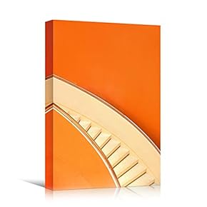 signwin Canvas Wall Art Orange Building Pattern Architecture...