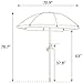 Snail 6 ft Outdoor Tilting Beach Umbrella Sun Shade for Fishing Sports Camping, Silver Coating Inside UV Protection, Aluminum Pole & Fiberglass Ribs, Carry Bag Included