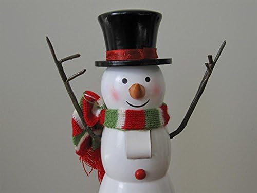 Snowman Skating Nutcracker Decoration Figure with Hat, Scarf - 12 White, Red, Black, Green, Brown