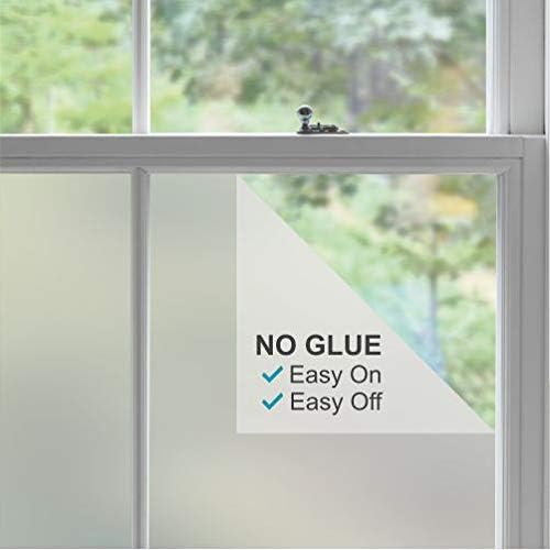 Purlfrost Frosted Static CLING Window Film - No Adhesive - Easy on and off - 1m x 1m - With free application tool
