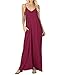 StyleDome Women's Summer Casual Plain Flowy Pockets Loose Beach Cami Maxi Dress Sundresses