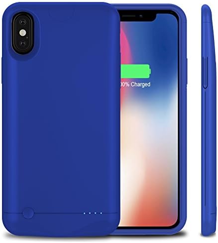 Phone X Battery Case Ultra Slim, VinPone 5200mAh Rechargeable Protective Portable Charging Case for iPhone 10/iPhone X Extended Battery Pack Power Bank Charger Case - Blue
