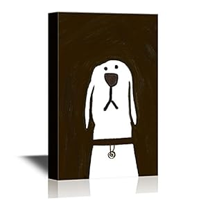 Hand Drawing Style Animal Canvas Wall Art - Portrait of a Pet Dog - Gallery Wrap Modern Home Art | Ready to Hang - 12x18 inches