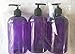 SanDaveVA Brand 16oz Purple Plastic Bottle PET Round Bottles w/Black Lotion Pumps 3 bottles/PK and Kraft Labels
