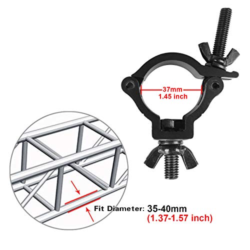 10 Pack Clamps Fit 35-40mm OD Pipe 1.38-1.58 Inch DJ Lighting Mount Quick Lock Duty 220 Lbs Aluminum Alloy 6061 - Thumbnail 2