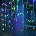 FTON LED Icicle Lights, 16.5ft 216 LED Fairy String Lights Plug in Extendable Curtain Christmas String Lights 8 Modes Decorative Rope String Xmas Wave Twinkle Light (5M 216LED, Multi Color)