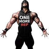 Gerlobal Mens Bodybuilding Stringer Hoodie Workout Fitness Gym Tank Top Black,X-Large