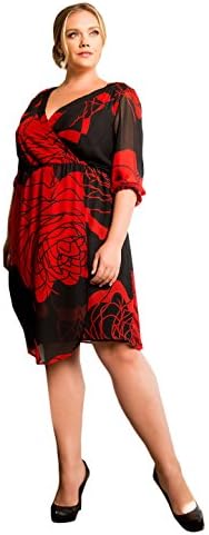 IGIGI Womens Plus Size Short Sleeve Cocktail Cecilia Dress - 26/28 red