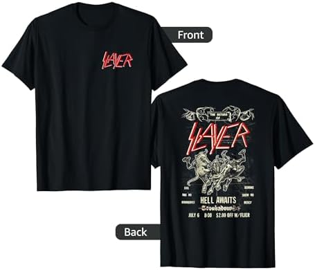 Amazon.com: Slayer T Shirt Classic Red Band Logo Official Mens