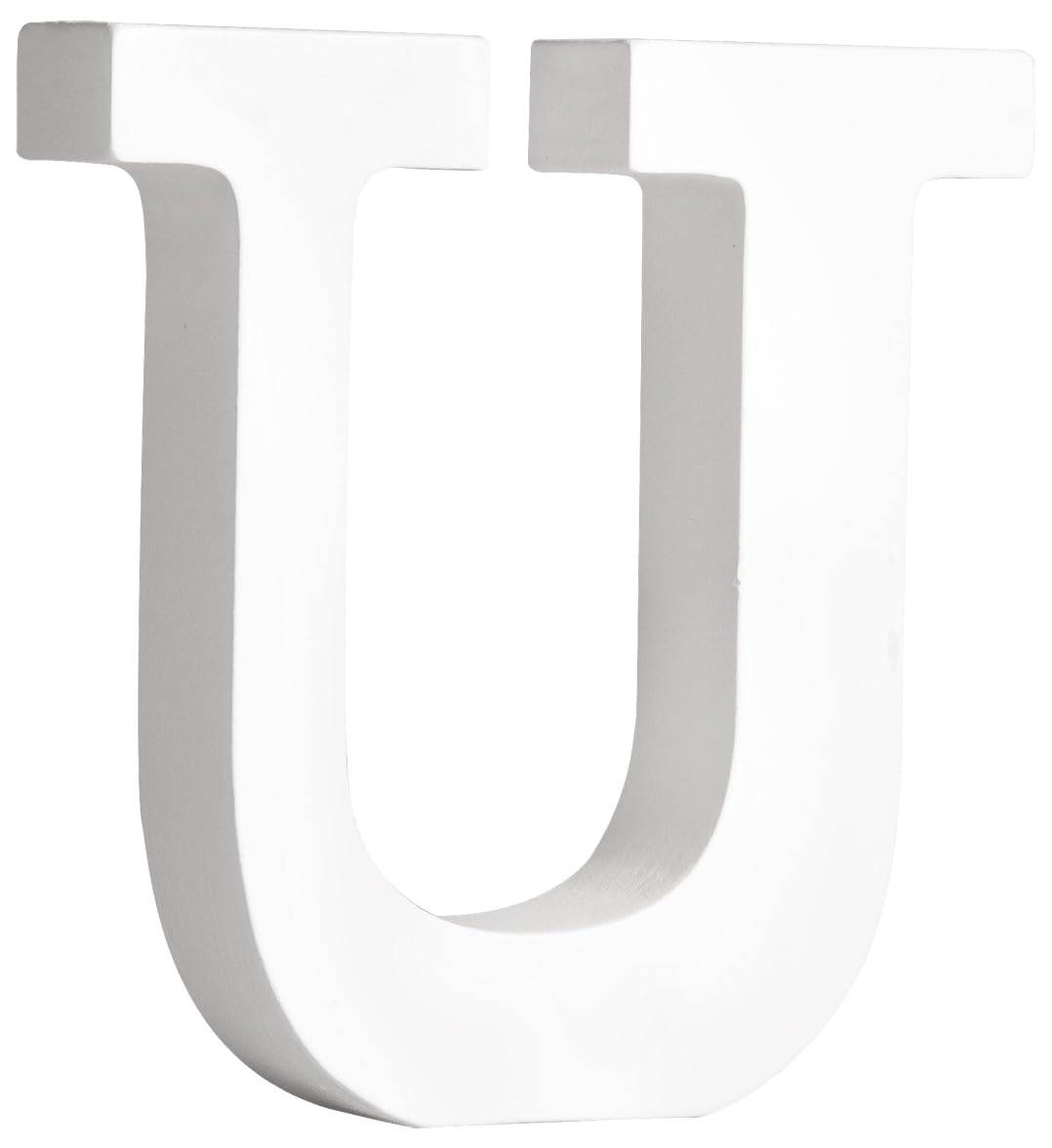 Rayher MDF Letter U for DIY Crafts, White Wood Letter for Wedding and Home Decorations, 3D Capital Letter, Upper-Case Letter, white, 11x2x11cm, 64560102