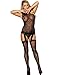 ohyeah Women's Leopard Sexy Lingerie Body Stocking Crotchless Fishnet Bodystocking
