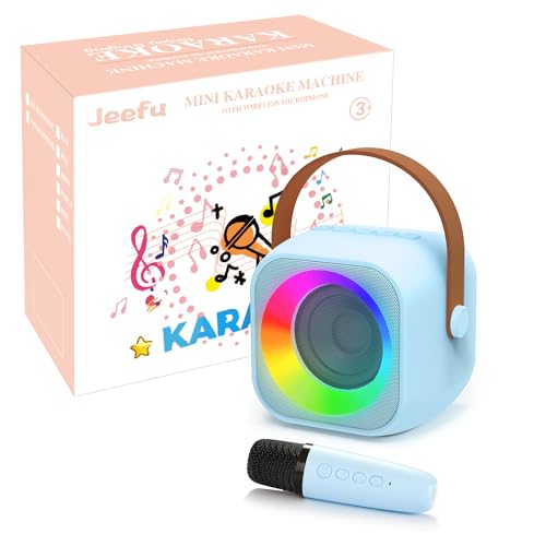 Jeefu Karaoke Maschine Kinder mit 1 Mikrofon, Spielzeug für 3-12 Jahre alte Mädchen Geschenke, Mini Kinder Karaoke Mikrofon Maschine Spielzeug, Geschenke für 5 6 7 8 9 10 11 Jahre Teens Mädchen 6