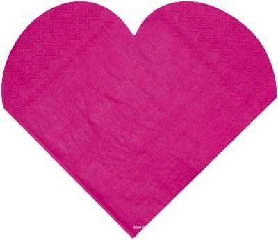 Artificiali Tovaglioli Di Carta Cuore X20 Fucsia In 3