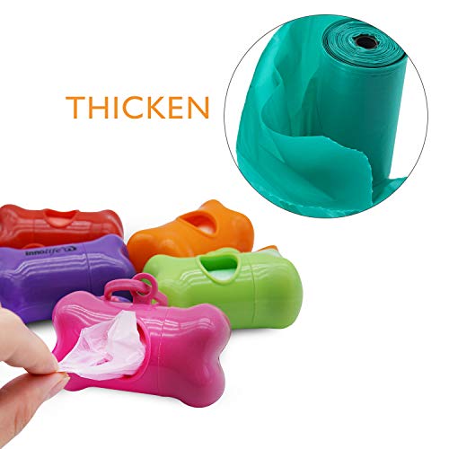 INNOLIFE Set of 6 Bone Shaped Dispensers + 90pcs Pet Waste Bags, Dog