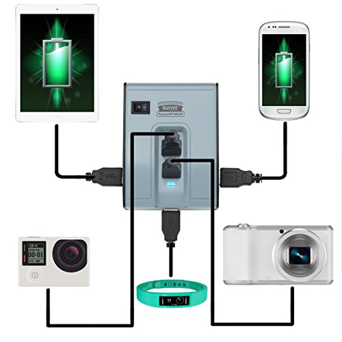 Revive 5-Port USB Desktop Charging Station PowerUP NG5P with Premium 30W High Output, Overload Surge Protection & Travel Sized Design - Works with Apple, Samsung, LG & More Smartphones & Tablets