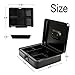 Safe Metal Cash Box with Money Tray & Combination Lock, Decaller Large Lock Storage Money Box with 5 Compartments Cash Tray, Black, 11 4/5