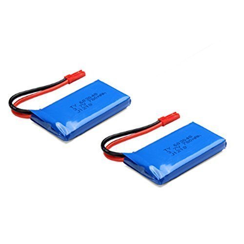 YUNIQUE GREEN-CLEAN-POWER - Pack of 2 Lipo Batteries 780mAh 3.7V for Drones | Compatible with Wltoys V636 V686 V686G V686K JJRC V686 | Long Life, Italian Supplier, 58 x 33.5 x 12 mm, Blue