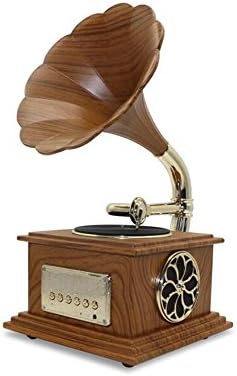 Phonograph Gramophone Bluetooth 4.2 Record Player Music Dynamic Stereo Speaker,Audio Cable Club Bar Office Home Decor Ornaments