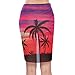 ChinFun Women's Sarong Wrap Beach Swimwear Chiffon Cover Up Short Pareo Bikini Swimsuit Wrap Skirt Bathing Suit Shawl Semi-Sheer Translucent Coconut Palm Purple Pattern Plus Size