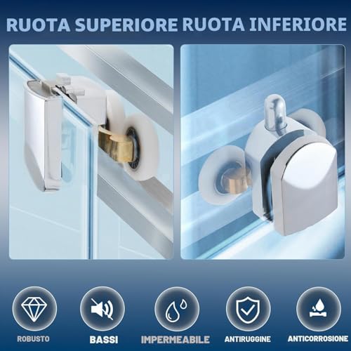 8 Sets Shower Door Rollers Shower Door Rollers for Sliding Doors Diameter 25 mm, Sliding Door, Shower Door Wheels, Rail Roller, Glass Shower Screen (4top and 4bottom)