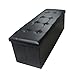 Shelving Solutions Folding Storage Ottoman, Faux Leather Foot Rest Seat 43” (Black)