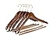 25 Quality Hangers Wooden Hangers Beautiful Sturdy Suit Coat Hangers with Locking Bar Gold Hooks (25)