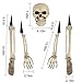 Yosager Skeleton Stakes Realistic Skull and Arms Legs Halloween Yard Stakes, Indoor Outdoor Graveyard Lawn Decorations, Set of 5 Life Size
