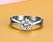Xiangling Solitaire Cubic Zirconia CZ Wedding Engagemant Ring 6 Prongs 18K White Gold Plated Size 8