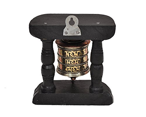 Dharma Store Tibetan Hand Craving Om Mani Padme Hum Wall Hanging Prayer Wheel - Thumbnail 2