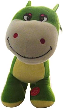 Stuffed Musical Green Dinosaur Sings A-B-C Song Plush Toy Singing 10"