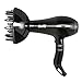 Berta Hair Dryer, 1875w Professional Salon Ionic Blow Dryer 4 Accessories with Nozzle/ Diffuser/ Comb Attachment, AC Motor Hair Dryer (Black)