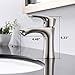 KINGO HOME Commercial Stainless Steel Lavatory Single Handle Single Hole Brushed Nickel Bathroom Faucets, Hot and Cold Water Vanity Sink Faucet