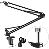 NEUMA Microphone Suspension Mic Stand Boom Scissor Arm Stand Microphone Clip with 5/8” Screw for Blue Yeti, Snowball and All Other Microphones