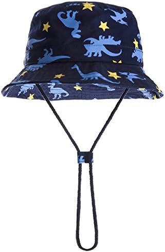 Baby Sun Hat Toddler Kids Dinosaur Hat Sun Protection Bucket with Chin Strap