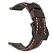 Vintage Leather Watch Band EACHE Watch Strap Oil Wax Genuine Leather Replacement Watchband for Men for Women 22mm Dark Brown Black Large Buckle