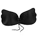 Strapless Self Adhesive Silicone Invisible Push-up Bra Reusable Padded Invisible Bra Silicone Pasties, Black C
