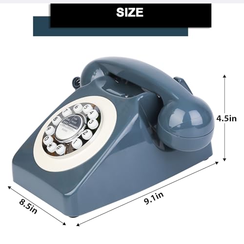 Sangyn Classic Retro Telephone Vintage Style Cord Phone with Push Button Old Fashioned Landline Desk Phone for Home Office Hotel and Bar