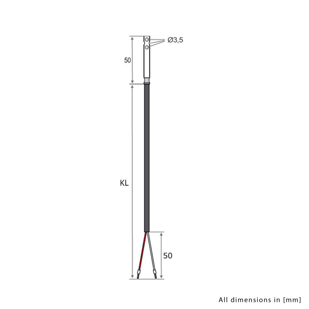 iOVEO 044LF02202 - PT1000 - Air sensor with temperature probe, temperature sensor, perforated protective sleeve, 2 meters - Image 3