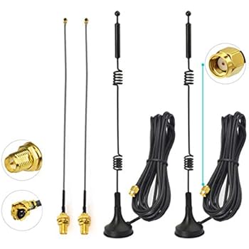 Bingfu Dual Band WiFi 2.4GHz 5GHz 5.8GHz 9dBi Magnetic Base RP-SMA Male Antenna,15cm IPEX IPX U.FL to RP-SMA Female Cable (2-Pack) for Intel Fenvi Wireless Mini PCI Express PCIE Network Card Adapter