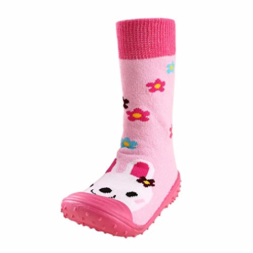 Witspace Newborn Baby Sole Soft Cartoon Shoes Infants flooring Antiskid Rubber Boots (Hot Pink, 3-4 Years)