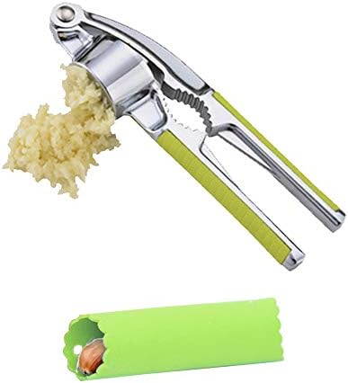 Multifunction Professional Zinc Alloy Garlic Press Slicer and Nutcracker and Peeler Set Dishwasher Safe Hand Presser Crusher Ginger Squeezer Masher