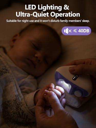 2026 Electric Nail Clippers for Feet and Hands, 2 in 1 Electric Nail Clippers and Polisher with 3 Speeds with Nail Storage Box, LED Light, for Babies, Adults and Seniors-Purple